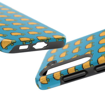 Cute Taco Pattern Tough Phone Case — Protective iPhone Case with Repeating Taco Design