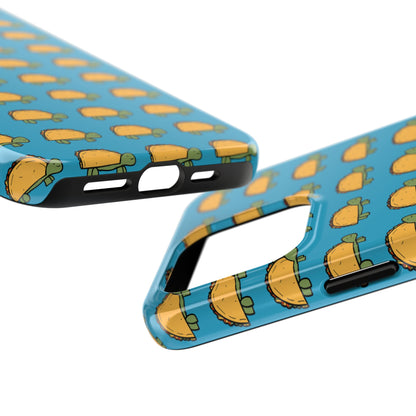 Cute Taco Pattern Tough Phone Case — Protective iPhone Case with Repeating Taco Design