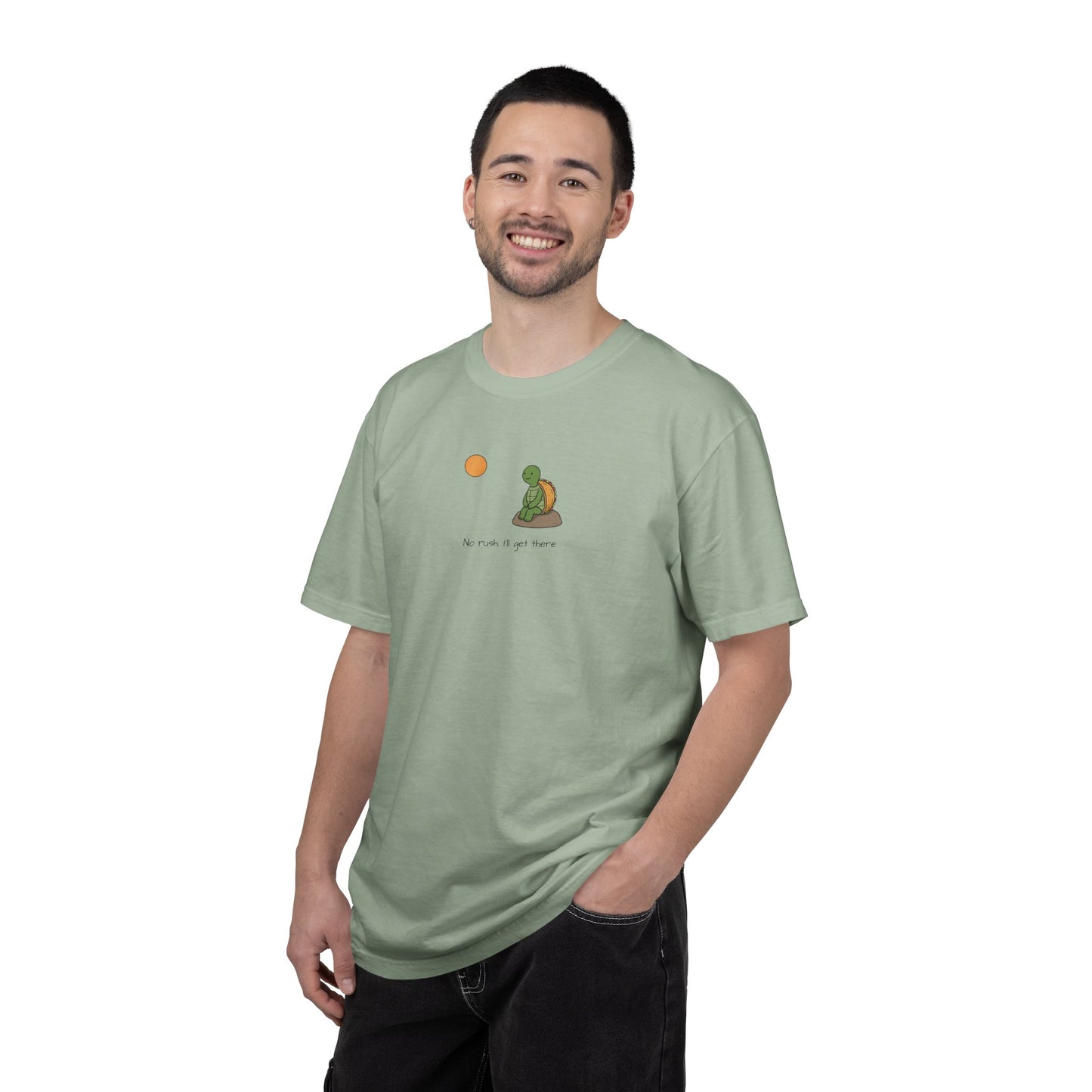 T-Shirt — Serene Turtle Sunset "You Are Where You Are" Graphic
