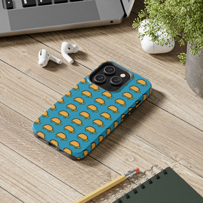Cute Taco Pattern Tough Phone Case — Protective iPhone Case with Repeating Taco Design