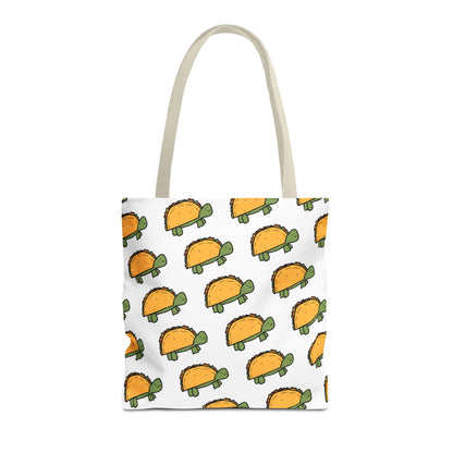 Cute Taco Turtle Pattern Tote Bag — Fun Kawaii Food Animal Print