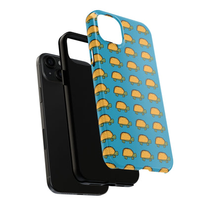 Cute Taco Pattern Tough Phone Case — Protective iPhone Case with Repeating Taco Design