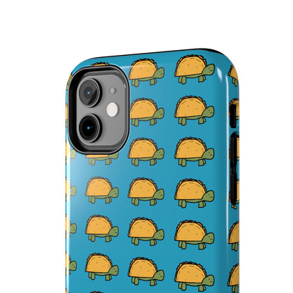 Cute Taco Pattern Tough Phone Case — Protective iPhone Case with Repeating Taco Design