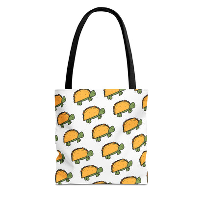 Cute Taco Turtle Pattern Tote Bag — Fun Kawaii Food Animal Print