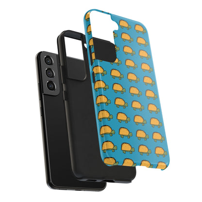 Cute Taco Pattern Tough Phone Case — Protective iPhone Case with Repeating Taco Design