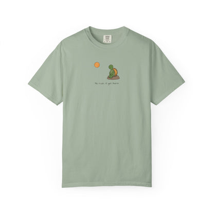 T-Shirt — Serene Turtle Sunset "You Are Where You Are" Graphic