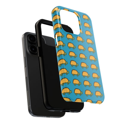 Cute Taco Pattern Tough Phone Case — Protective iPhone Case with Repeating Taco Design