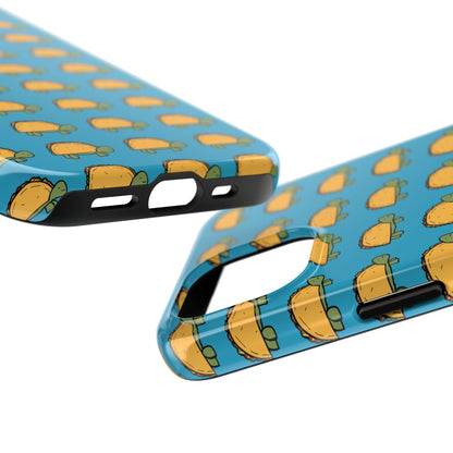 Cute Taco Pattern Tough Phone Case — Protective iPhone Case with Repeating Taco Design