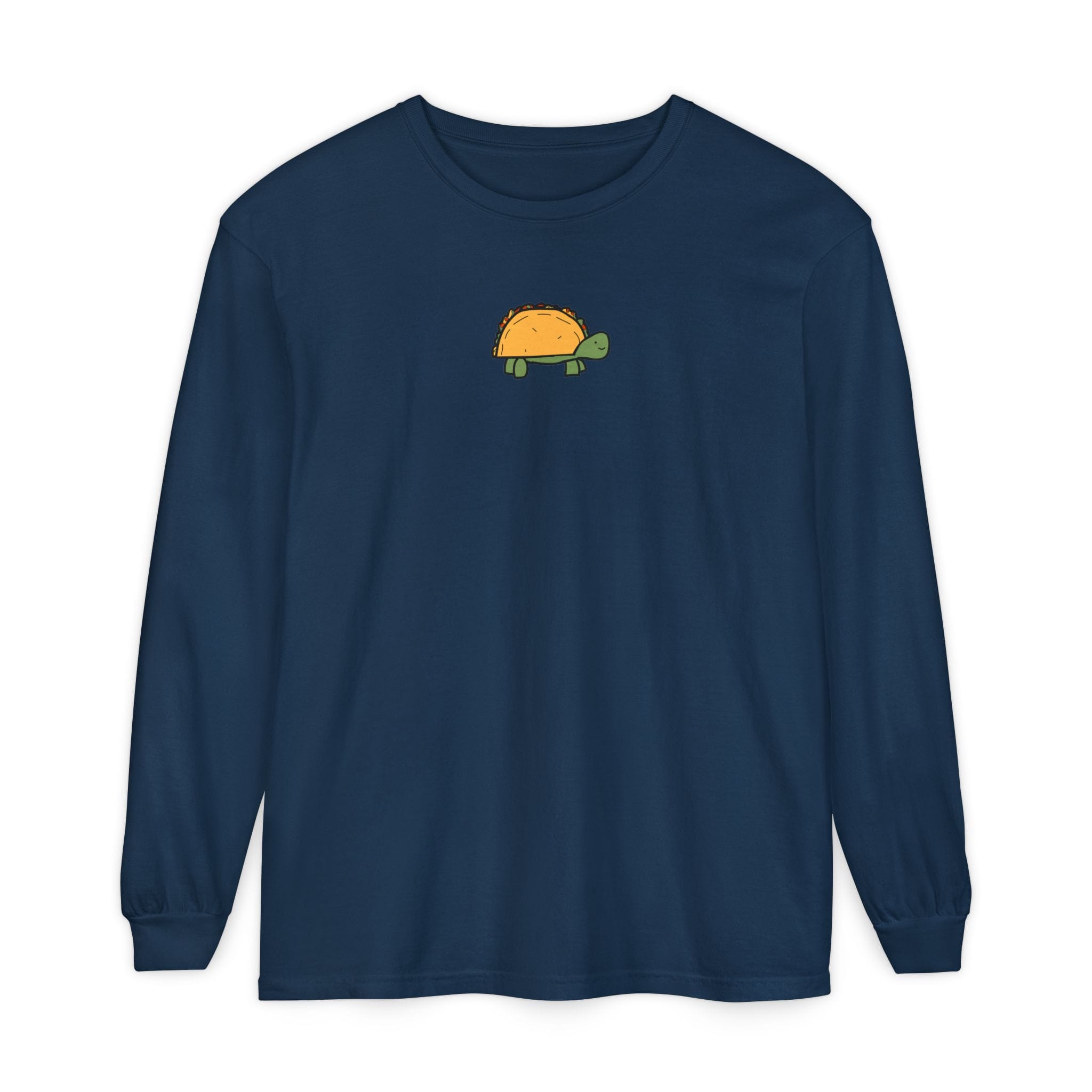 Printify Long-sleeve True Navy / S Taco Turtle Long Sleeve T-Shirt