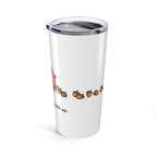 Printify Mug 20oz 20oz Tumbler — Cute Turtle Riding Pig with Acorn Border | Cute Animal Travel Cup