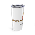 Printify Mug 20oz 20oz Tumbler — Cute Turtle Riding Pig with Acorn Border | Cute Animal Travel Cup