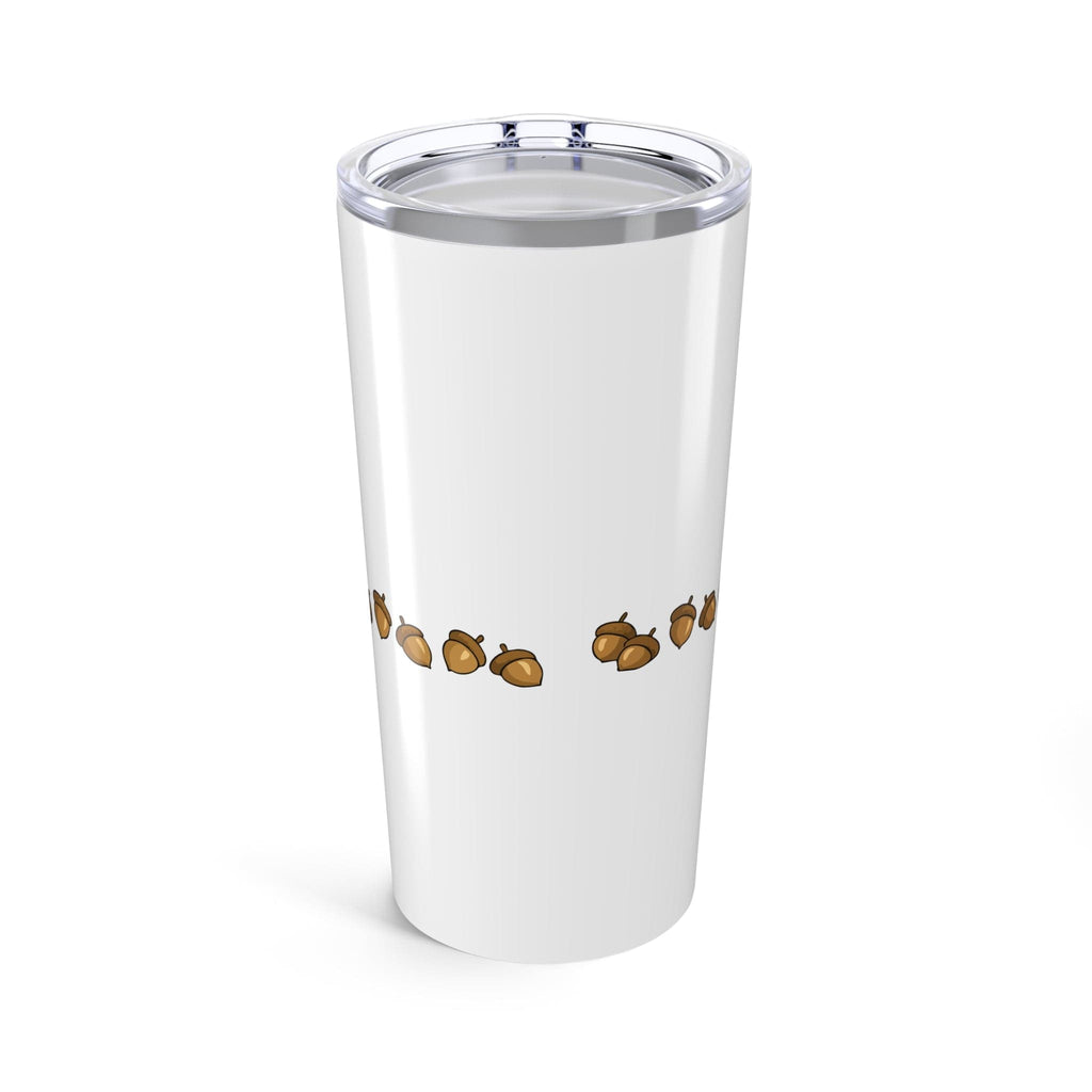 Printify Mug 20oz 20oz Tumbler — Cute Turtle Riding Pig with Acorn Border | Cute Animal Travel Cup