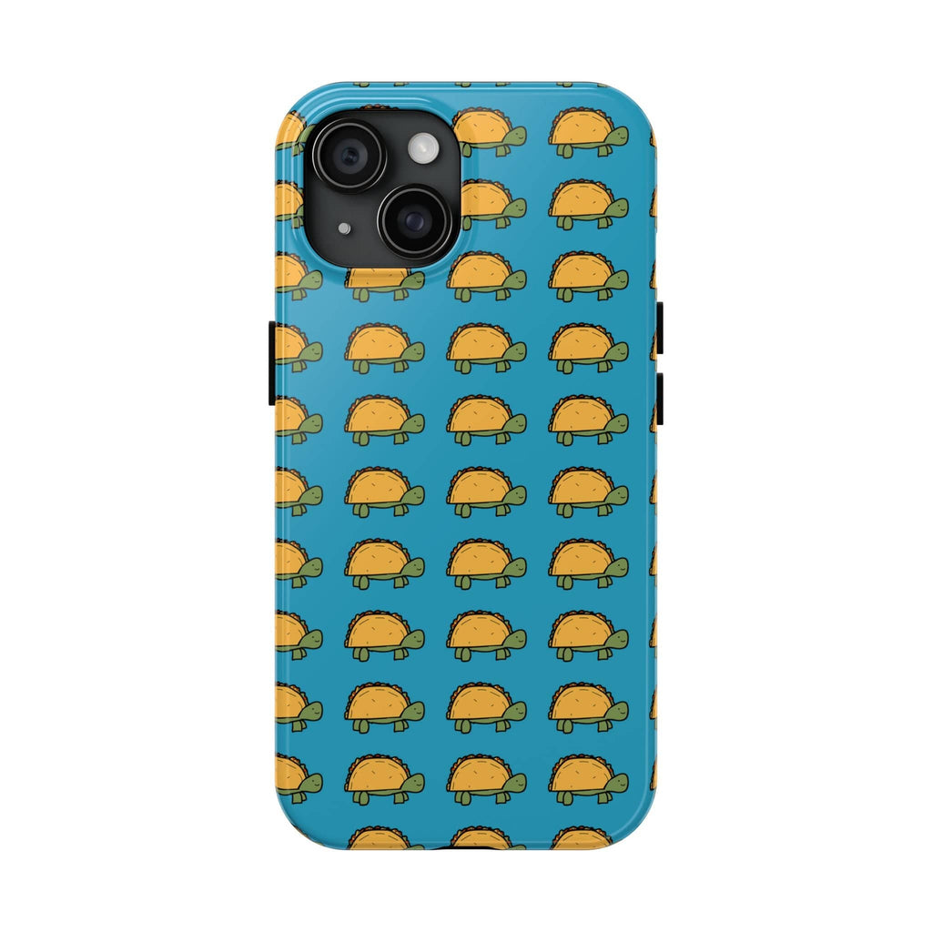 Printify Phone Case iPhone 15 Cute Taco Pattern Tough Phone Case — Protective iPhone Case with Repeating Taco Design