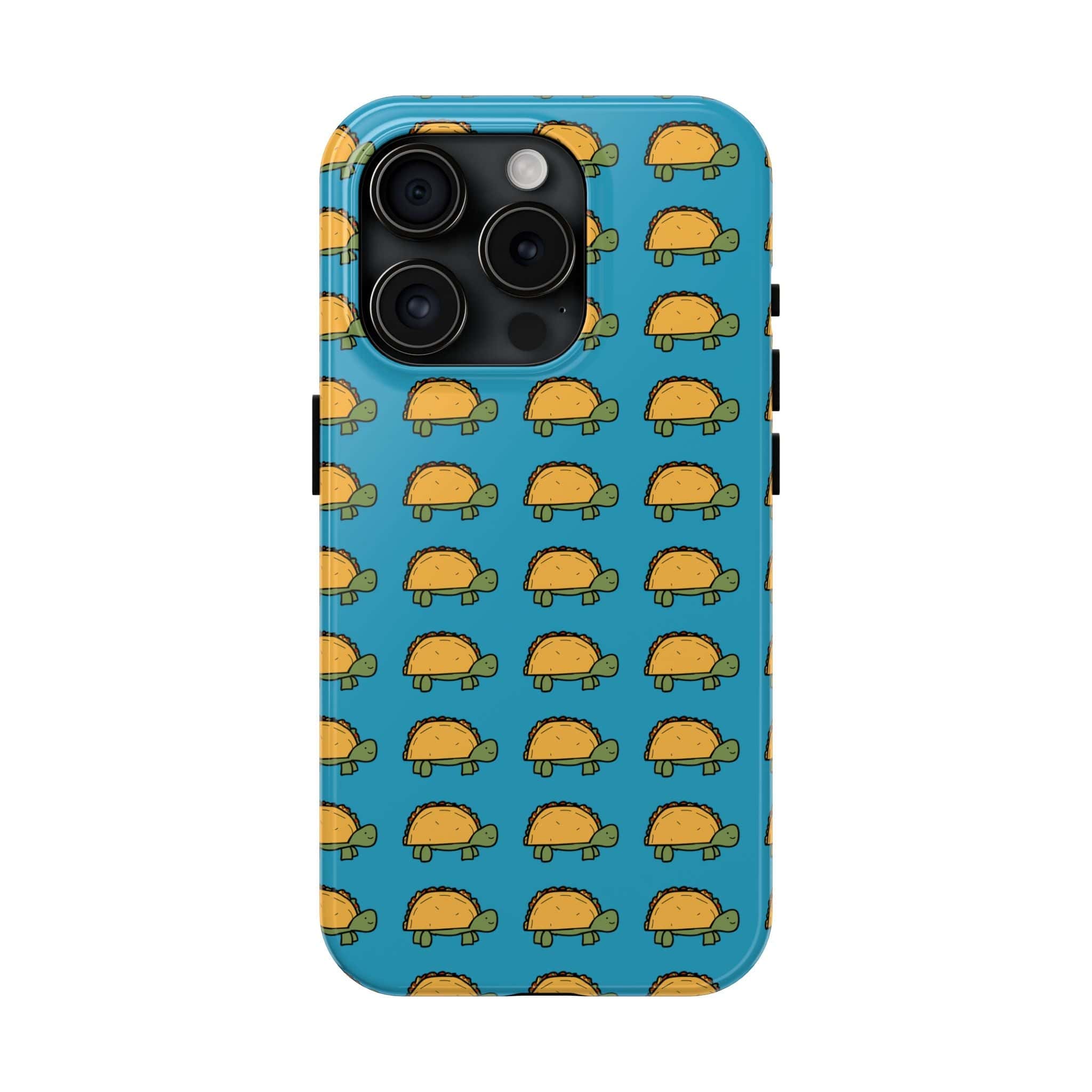 Printify Phone Case iPhone 15 Pro Cute Taco Pattern Tough Phone Case — Protective iPhone Case with Repeating Taco Design