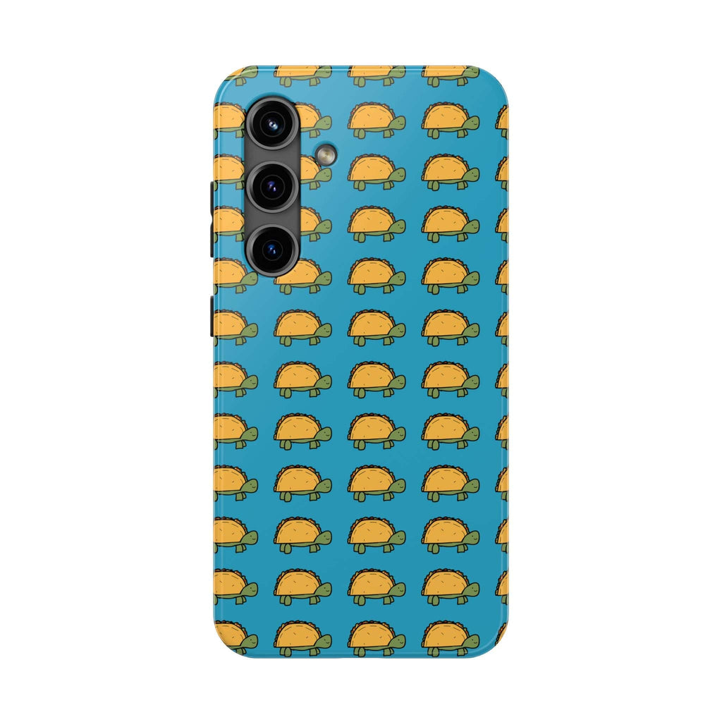 Printify Phone Case Samsung Galaxy S24 Cute Taco Pattern Tough Phone Case — Protective iPhone Case with Repeating Taco Design