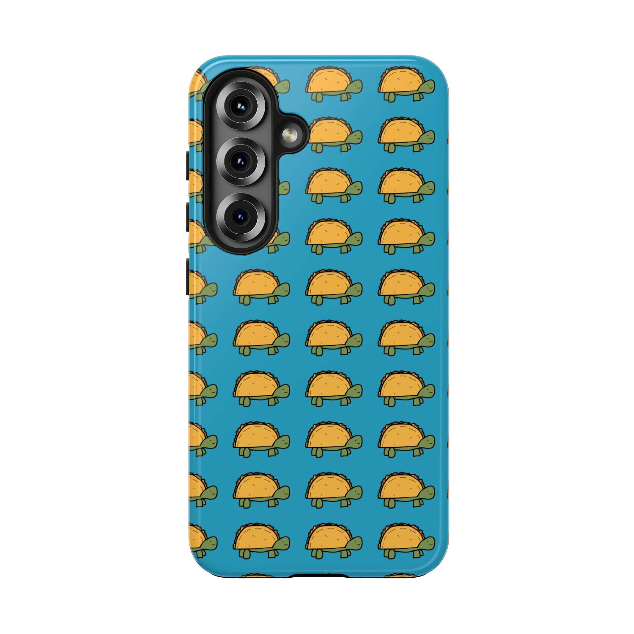 Printify Phone Case Samsung Galaxy S25 Cute Taco Pattern Tough Phone Case — Protective iPhone Case with Repeating Taco Design