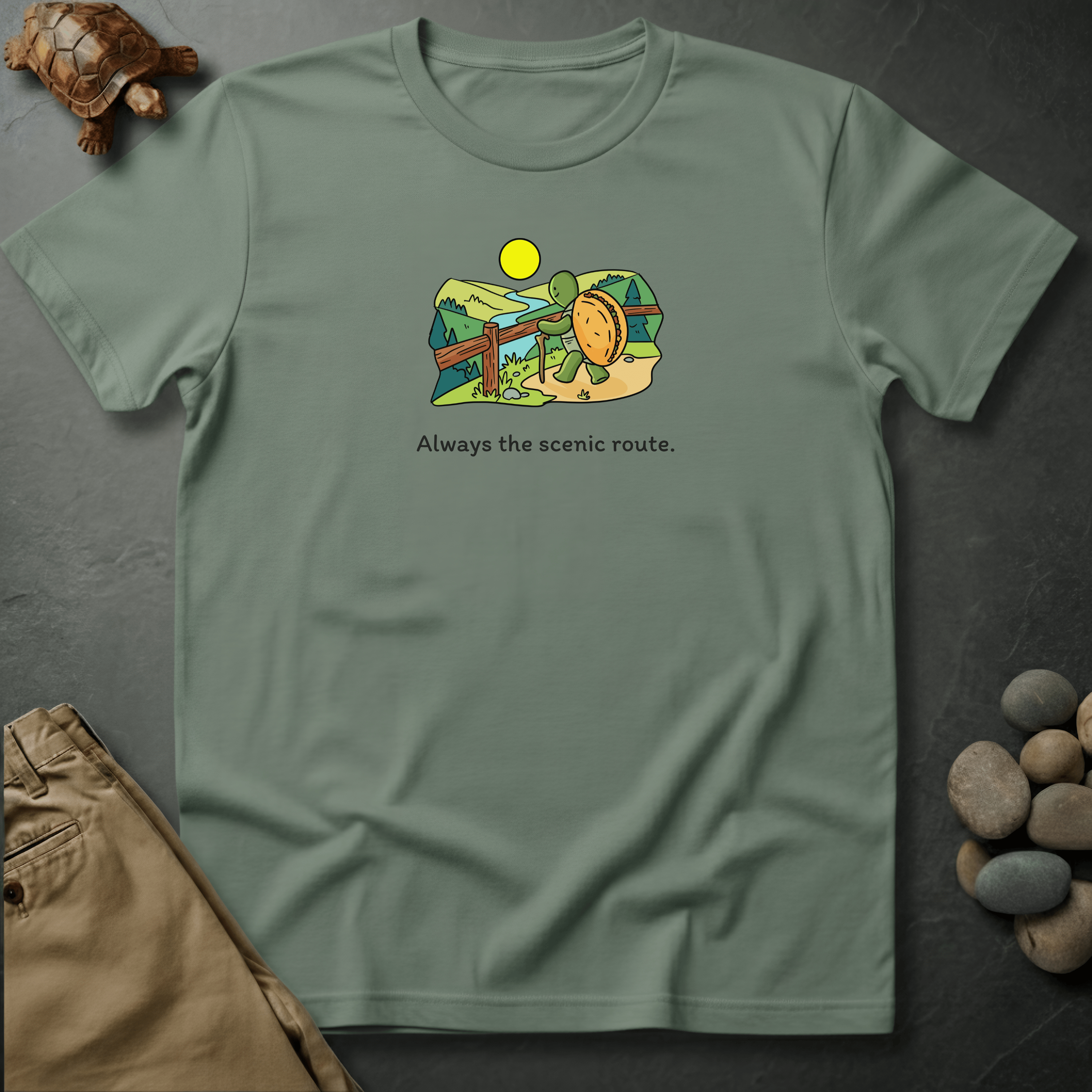 Printify T-Shirt Bay / S Always the scenic route.