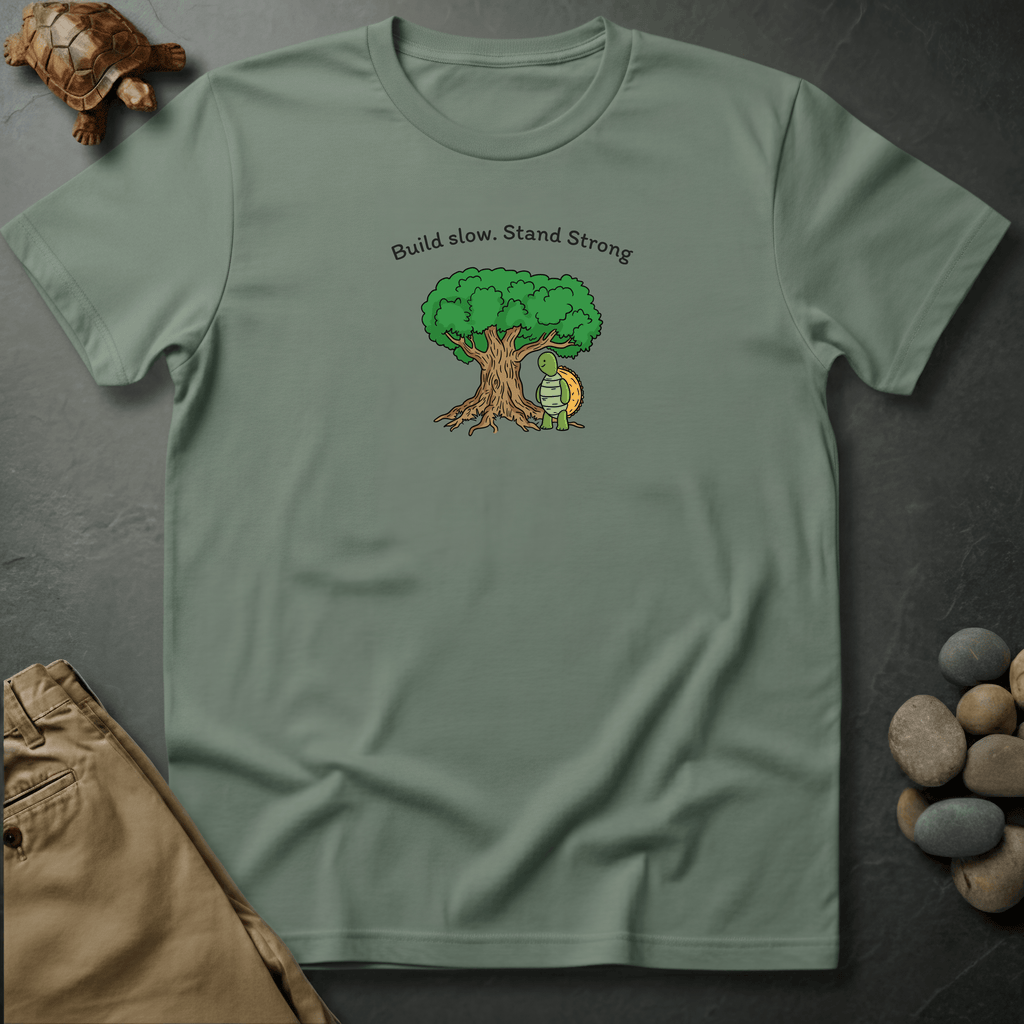 Printify T-Shirt Bay / S Build slow. Stand strong.