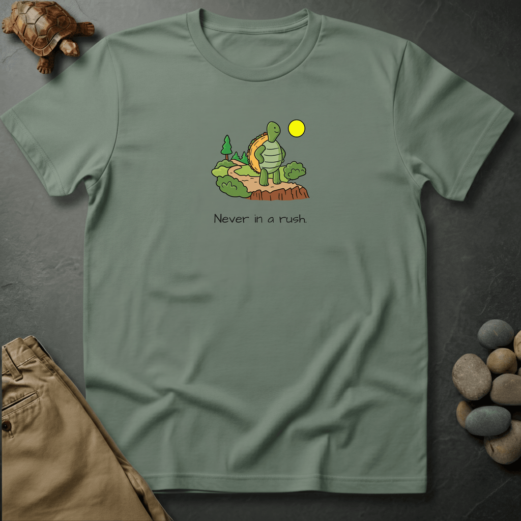 Printify T-Shirt Bay / S Never in a rush.
