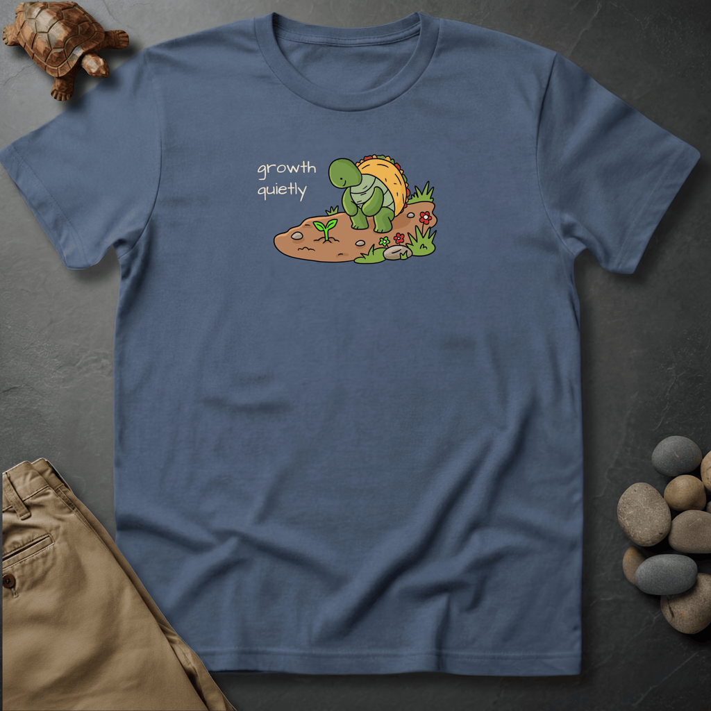 Printify T-Shirt Blue Jean / S Growth, quietly