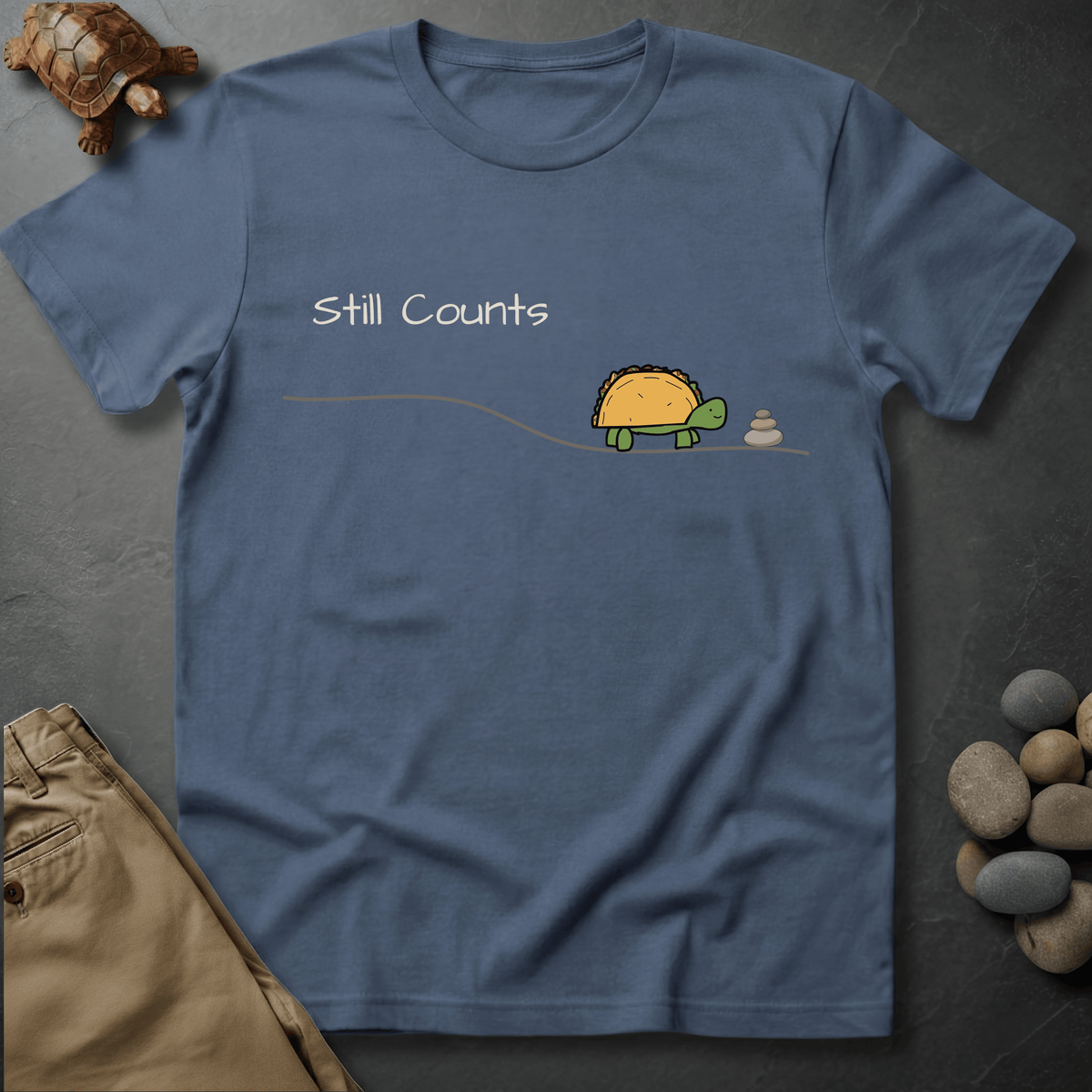 Printify T-Shirt Blue Jean / S Still counts