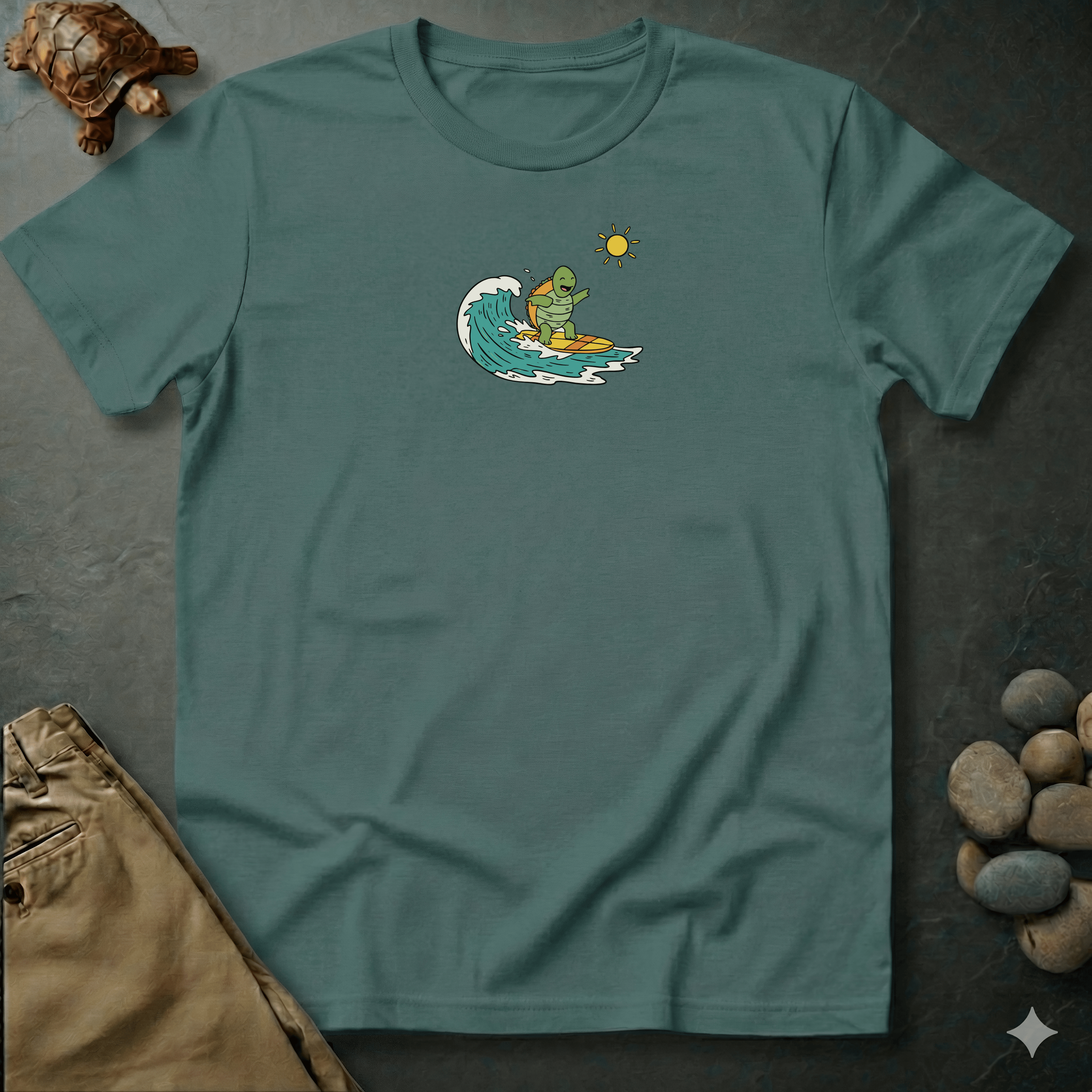 Printify T-Shirt Blue Spruce / S Rise with the waves graphic