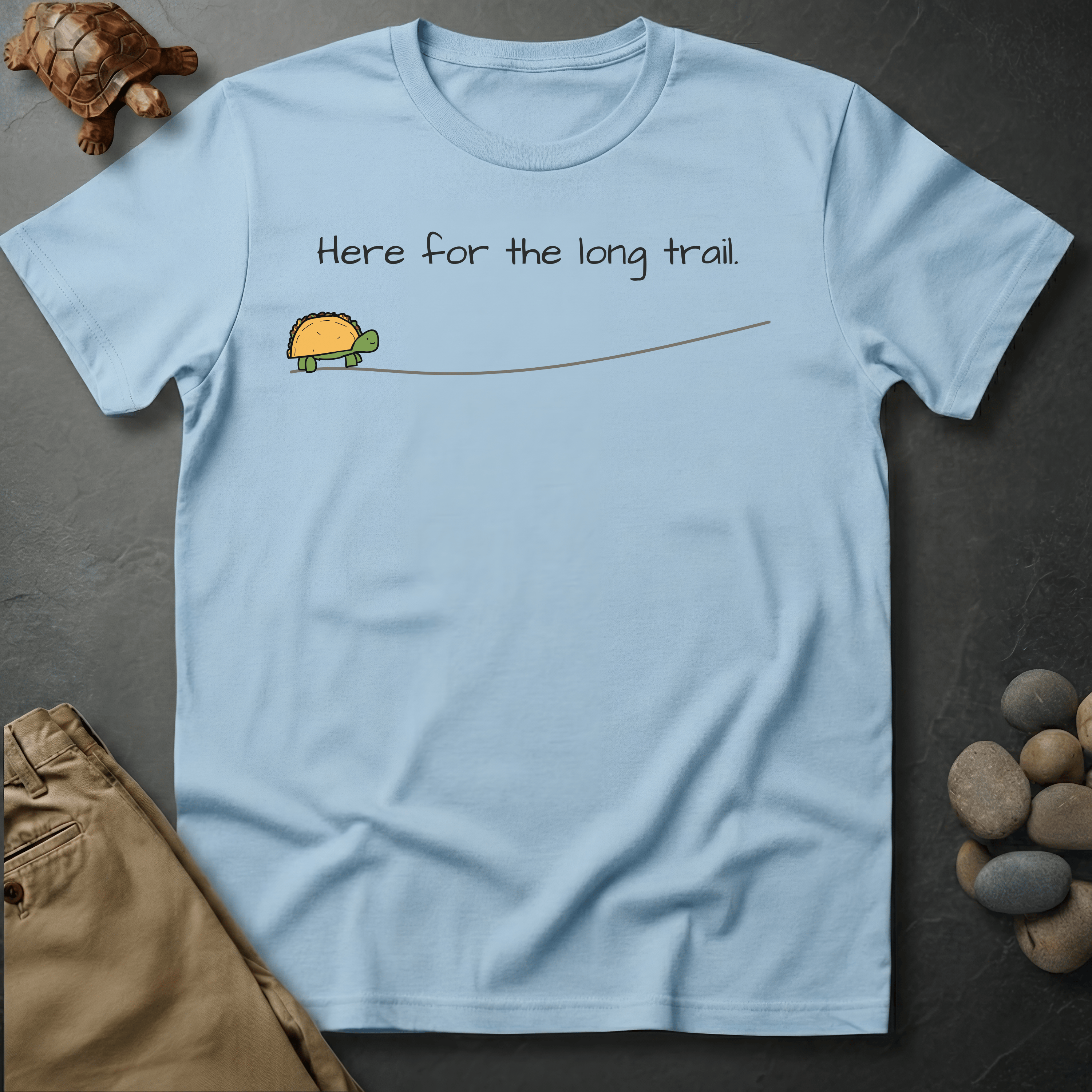 Printify T-Shirt Chambray / S Here for the long trail