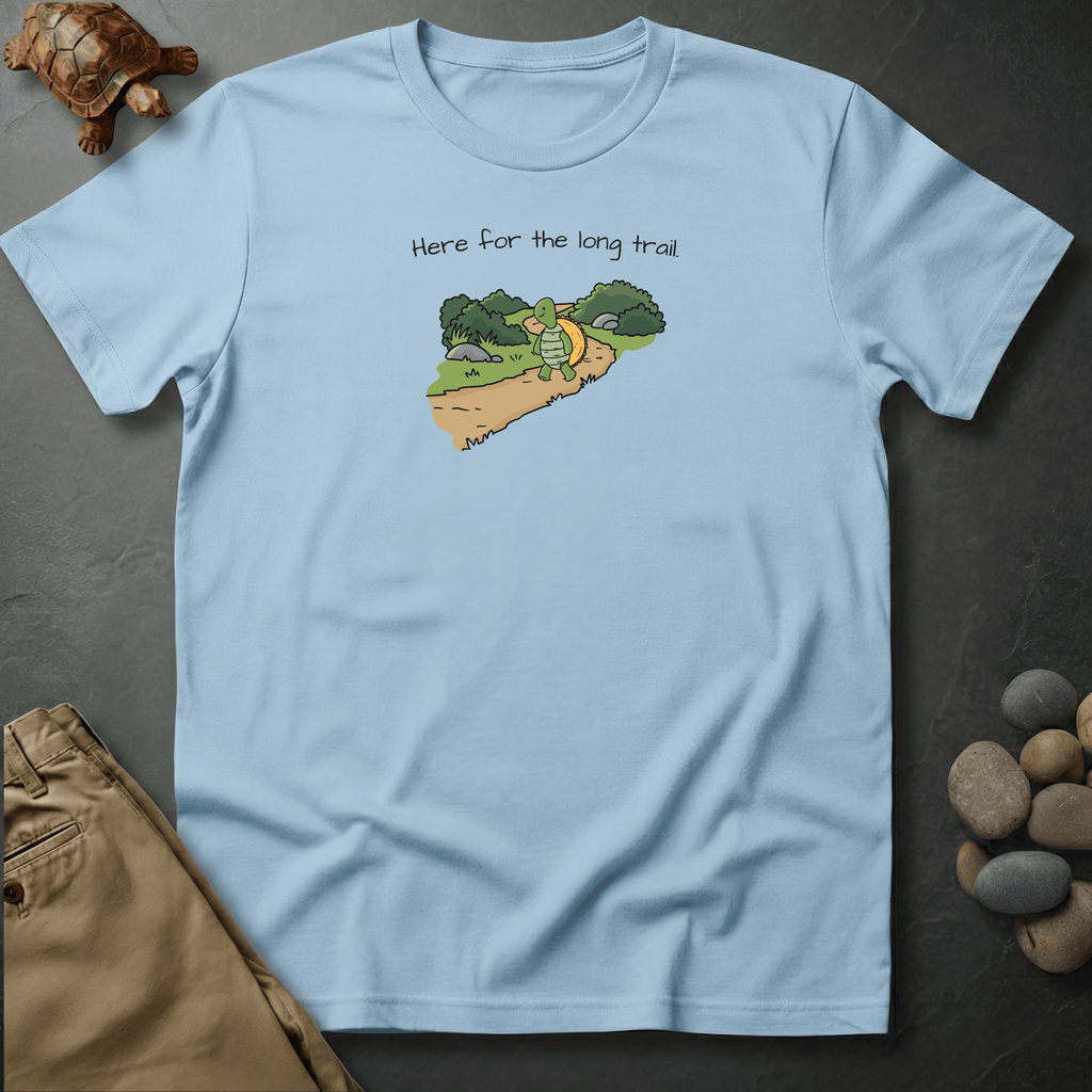 Printify T-Shirt Chambray / S Here for the long trail.