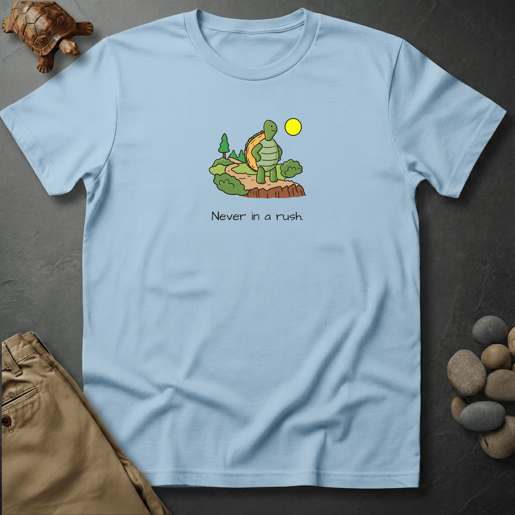 Printify T-Shirt Chambray / S Never in a rush.