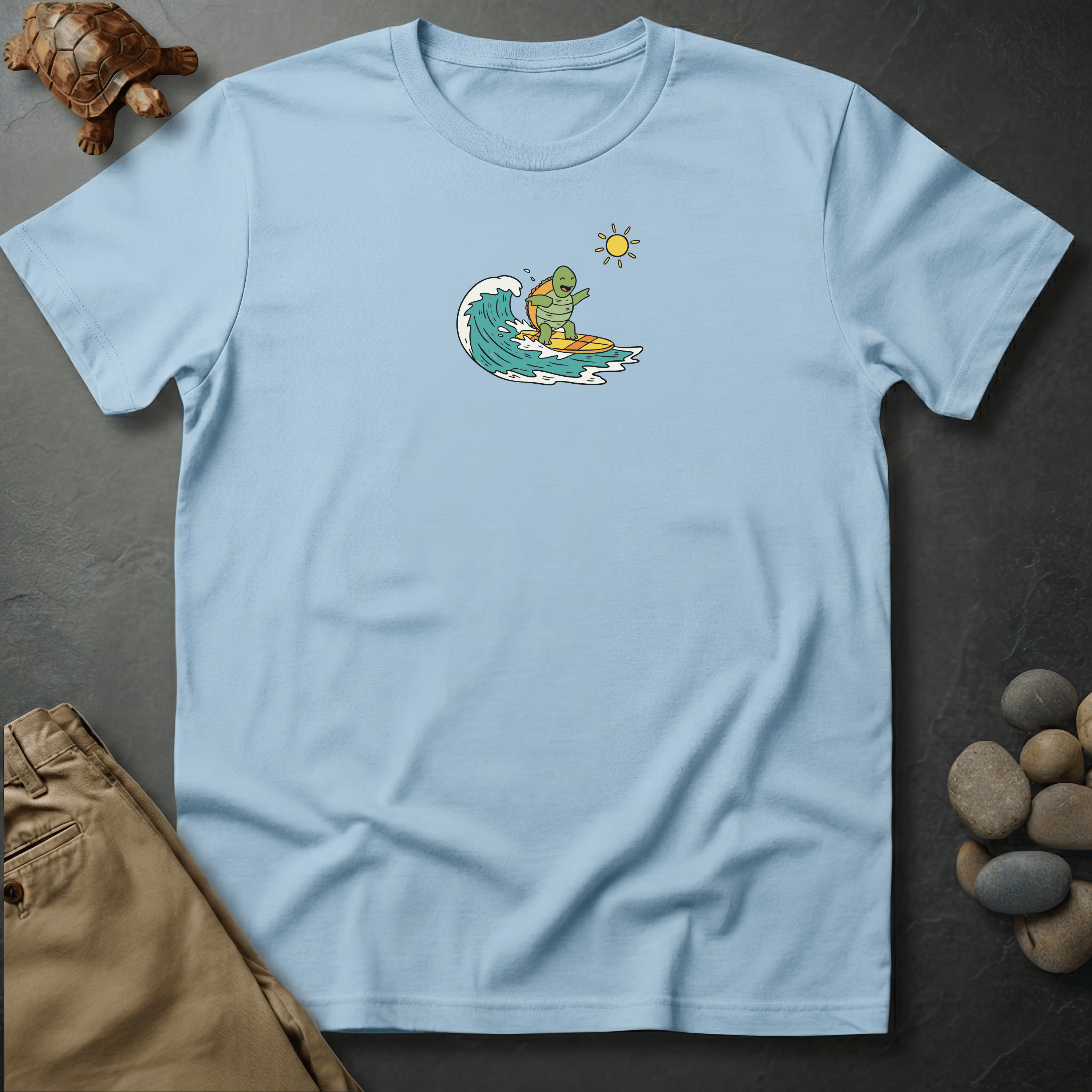 Printify T-Shirt Chambray / S Rise with the waves graphic