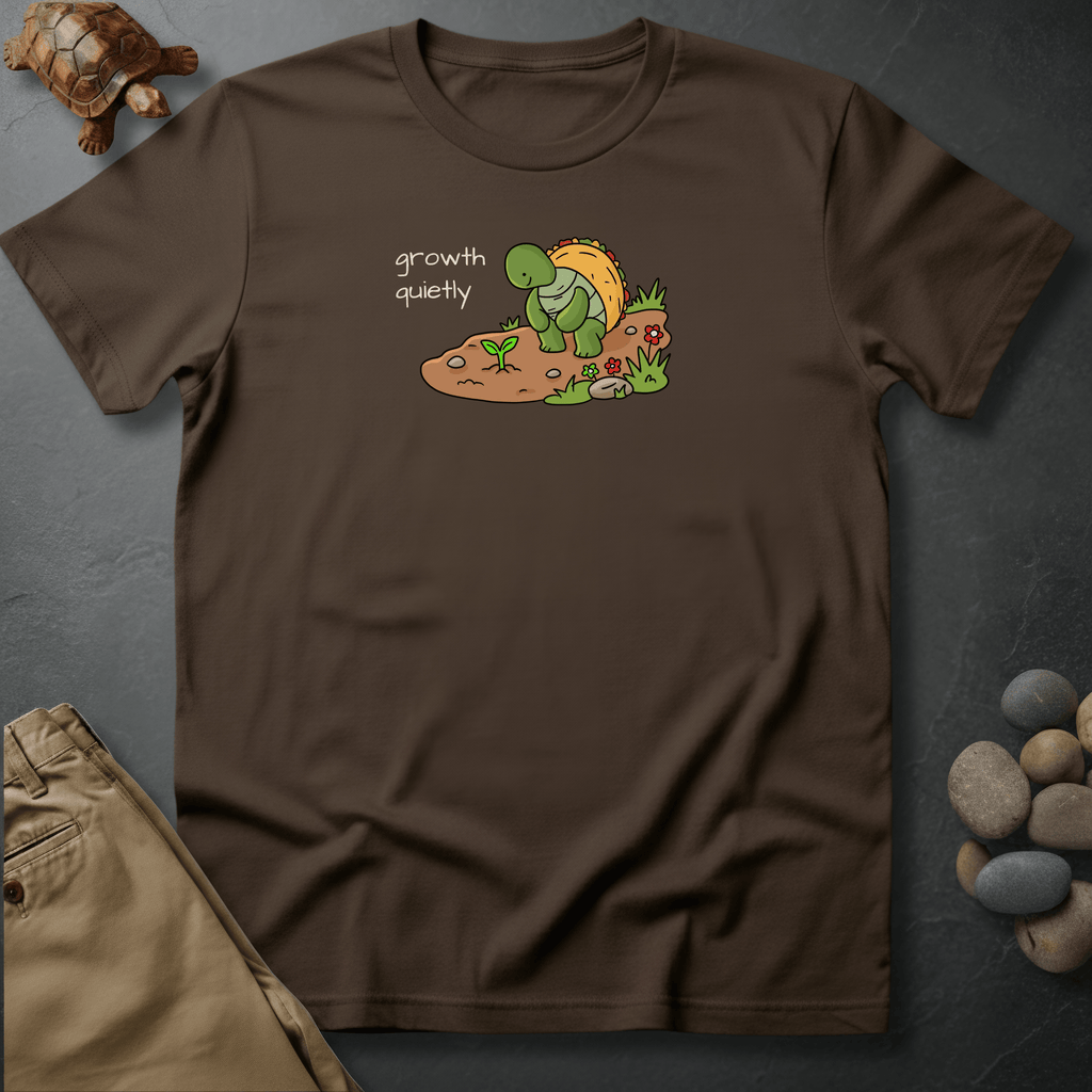 Printify T-Shirt Espresso / S Growth, quietly