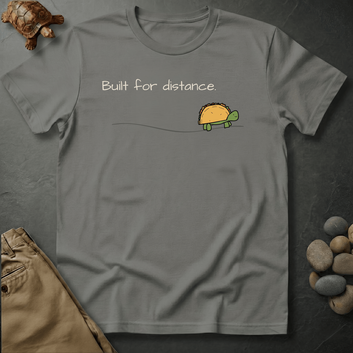 Printify T-Shirt Grey / S Built for distance