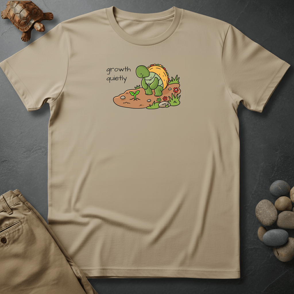 Printify T-Shirt Ivory / S Growth, quietly