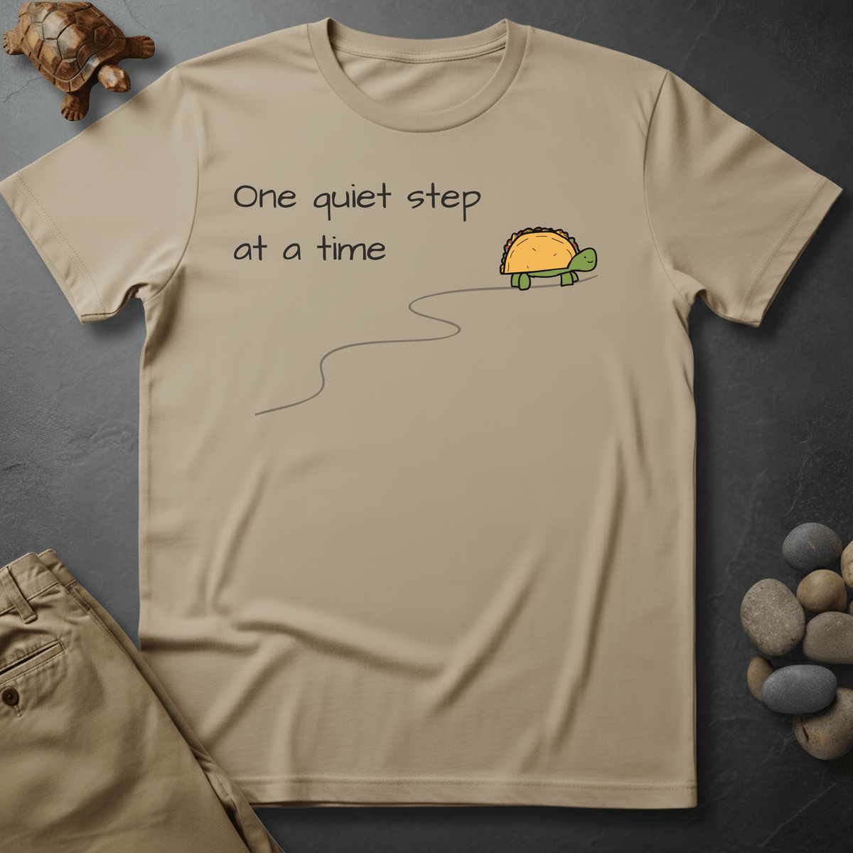 Printify T-Shirt Ivory / S One quiet step at a time