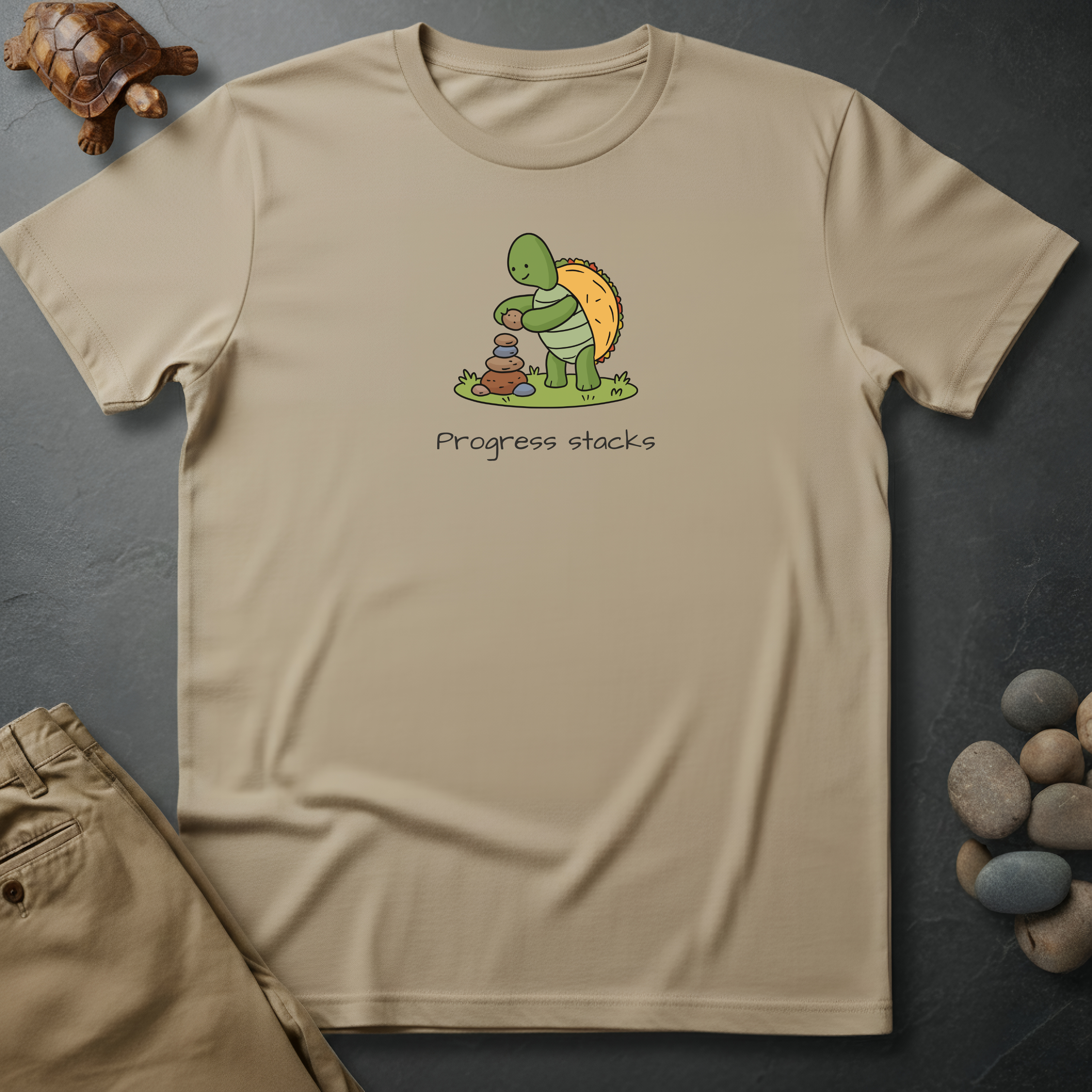 Printify T-Shirt Ivory / S Progress stacks.