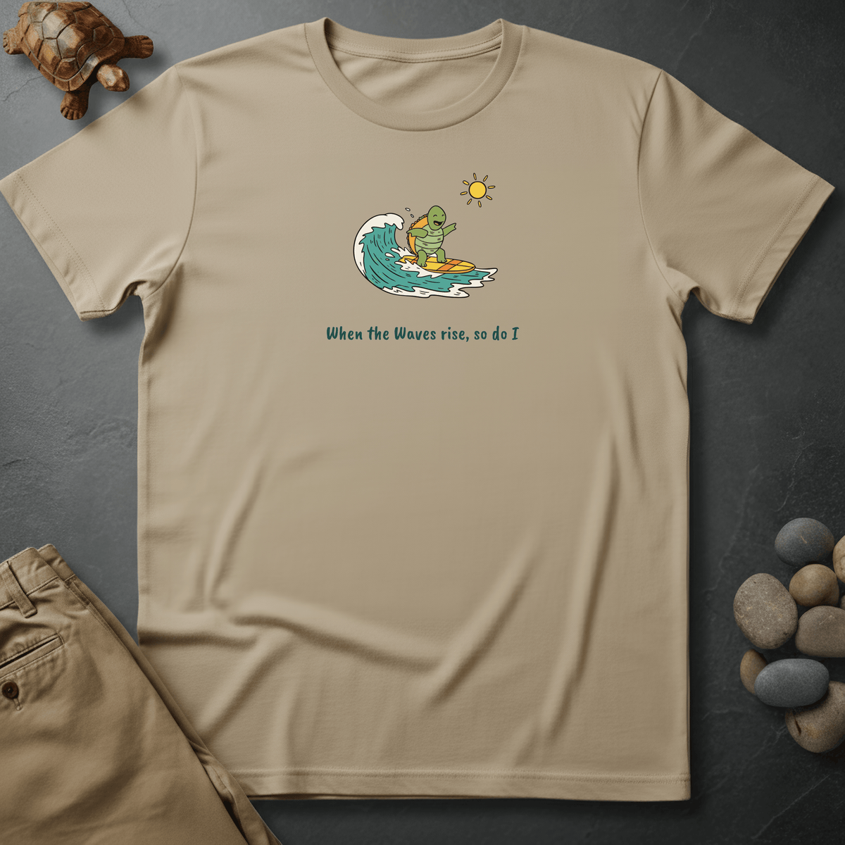 Printify T-Shirt Ivory / S Rise with the waves