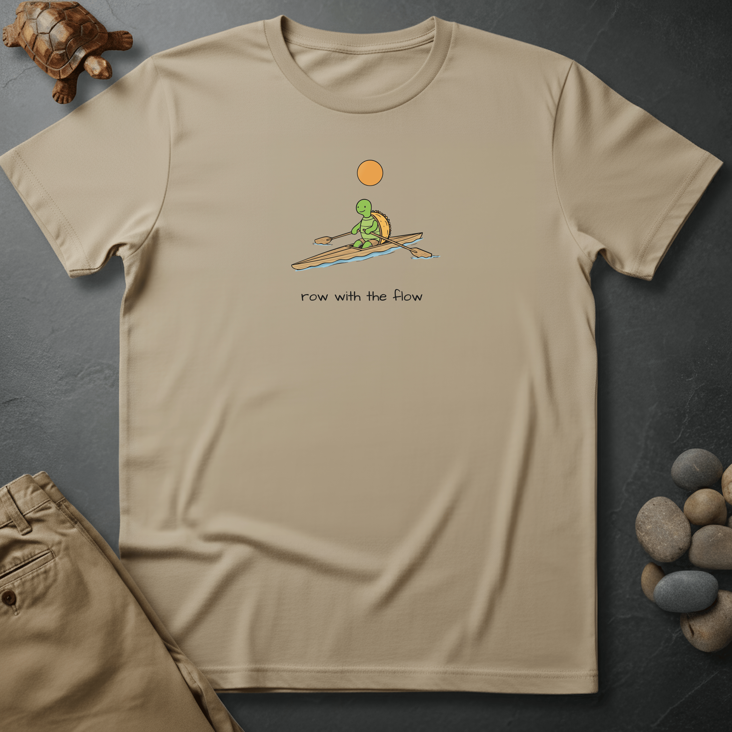 Printify T-Shirt Ivory / S row with the flow