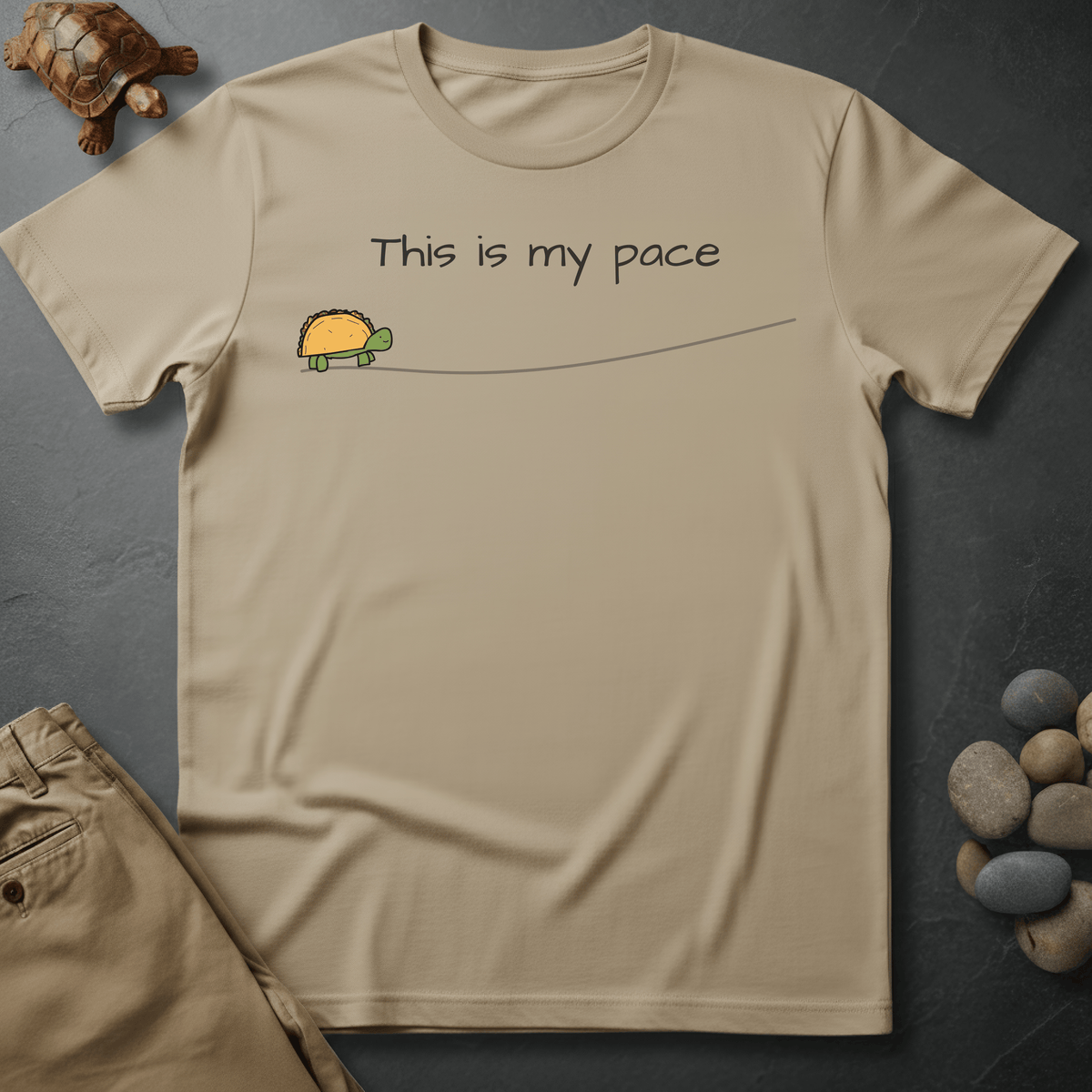 Printify T-Shirt Ivory / S This is my pace