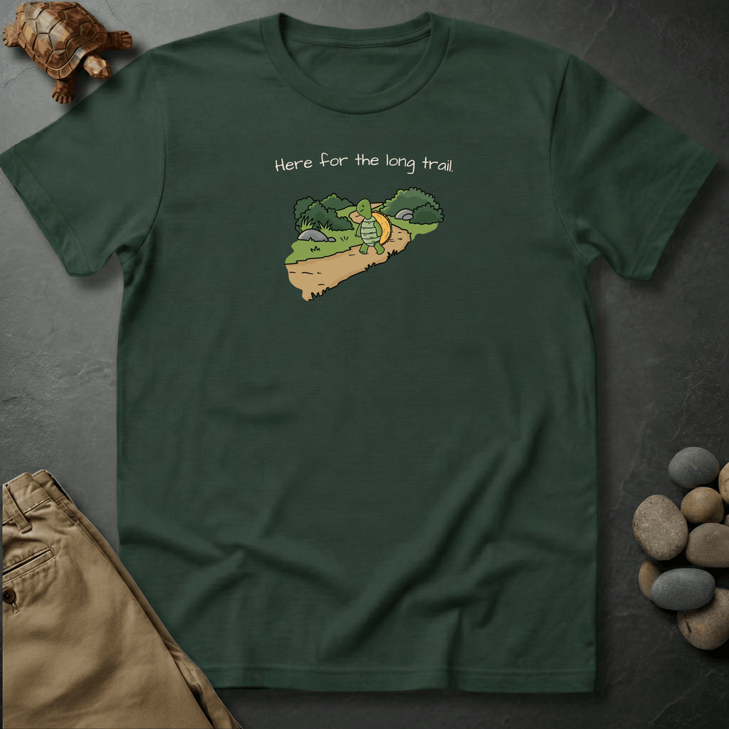Printify T-Shirt Moss / S Here for the long trail.