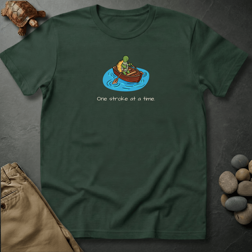 Printify T-Shirt Moss / S One stroke at a time.