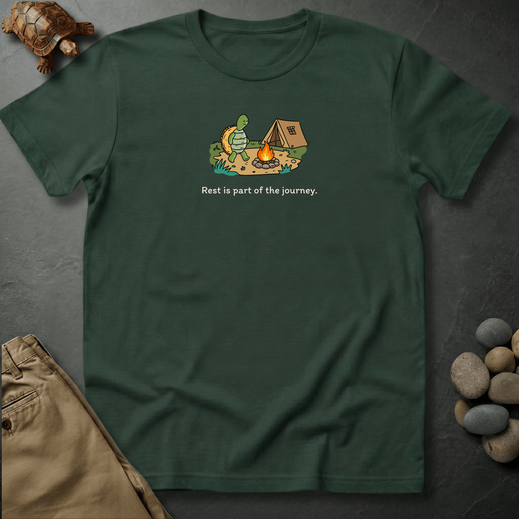 Printify T-Shirt Moss / S Rest is part of the journey.