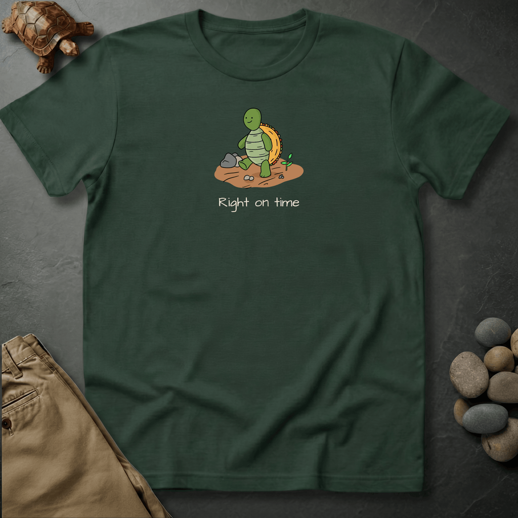 Printify T-Shirt Moss / S Right on time.