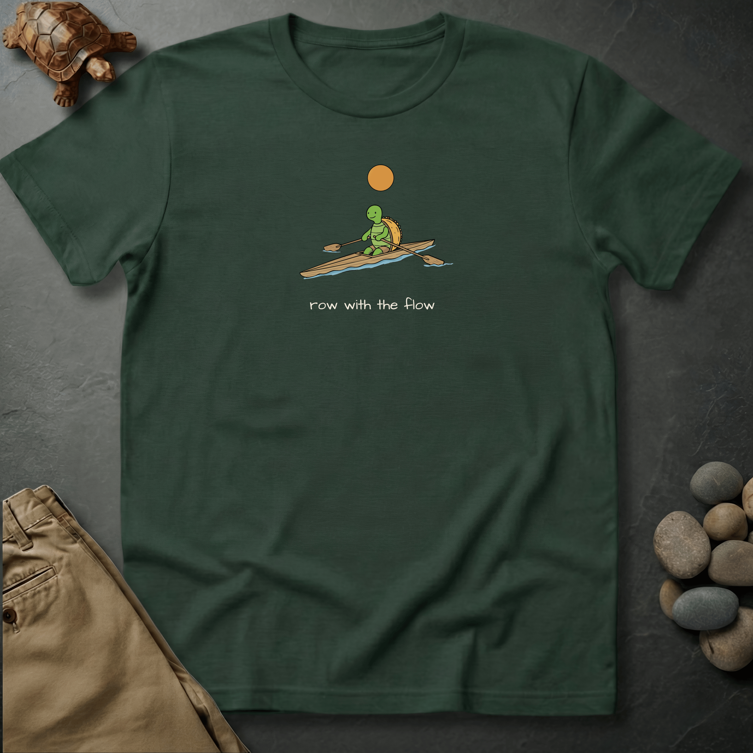 Printify T-Shirt Moss / S row with the flow