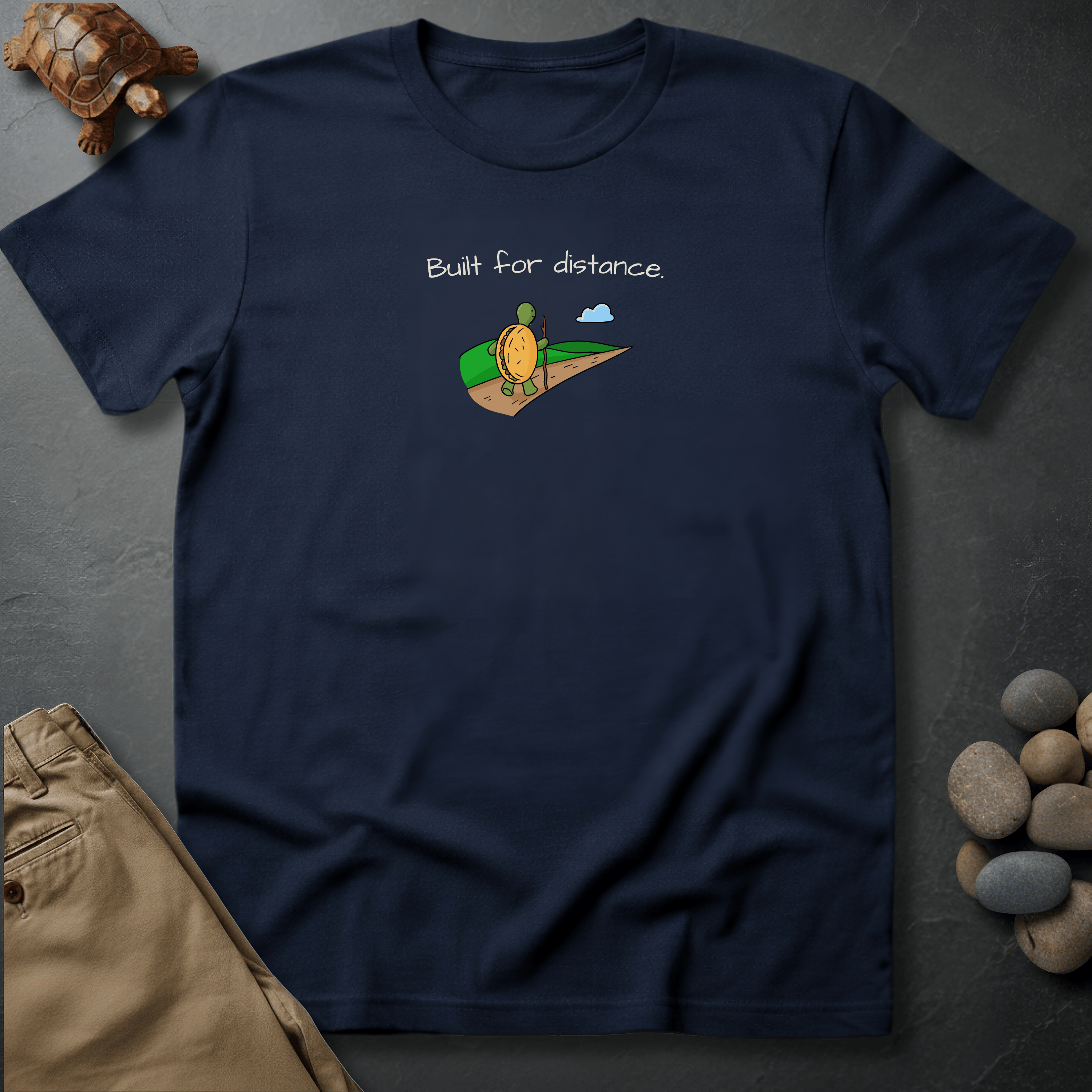 Printify T-Shirt Navy / S Built for Distance