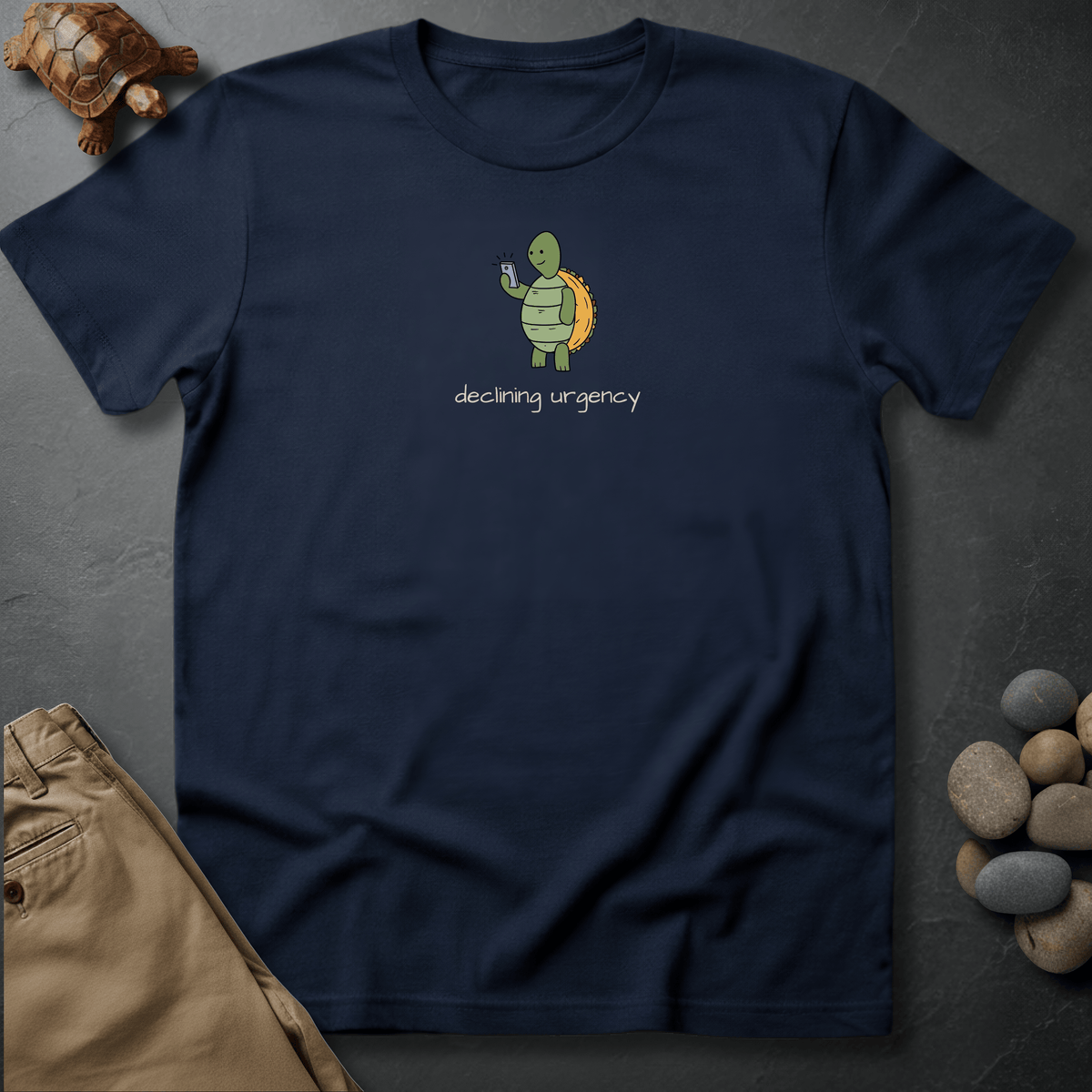 Printify T-Shirt Navy / S Declining urgency