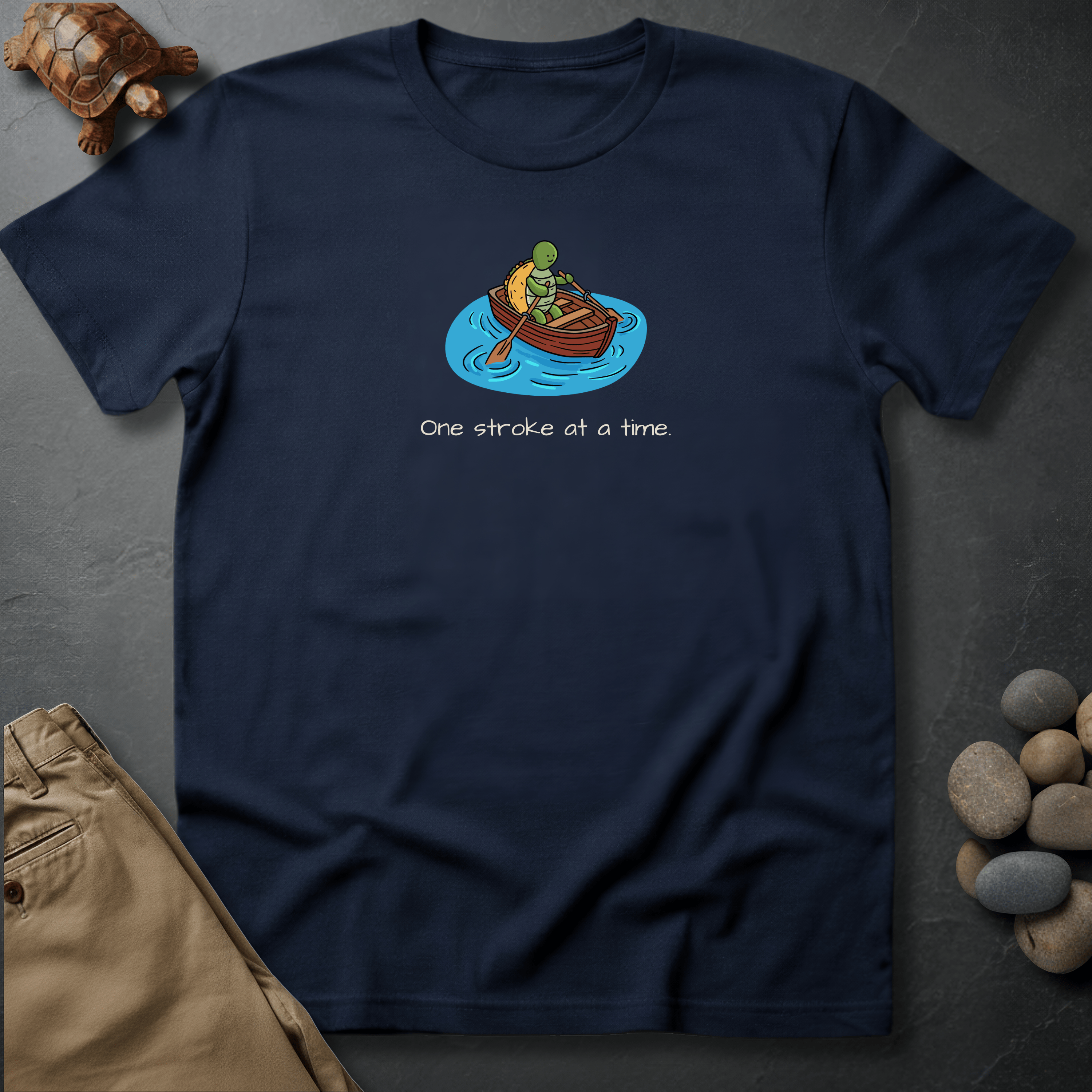 Printify T-Shirt Navy / S One stroke at a time.