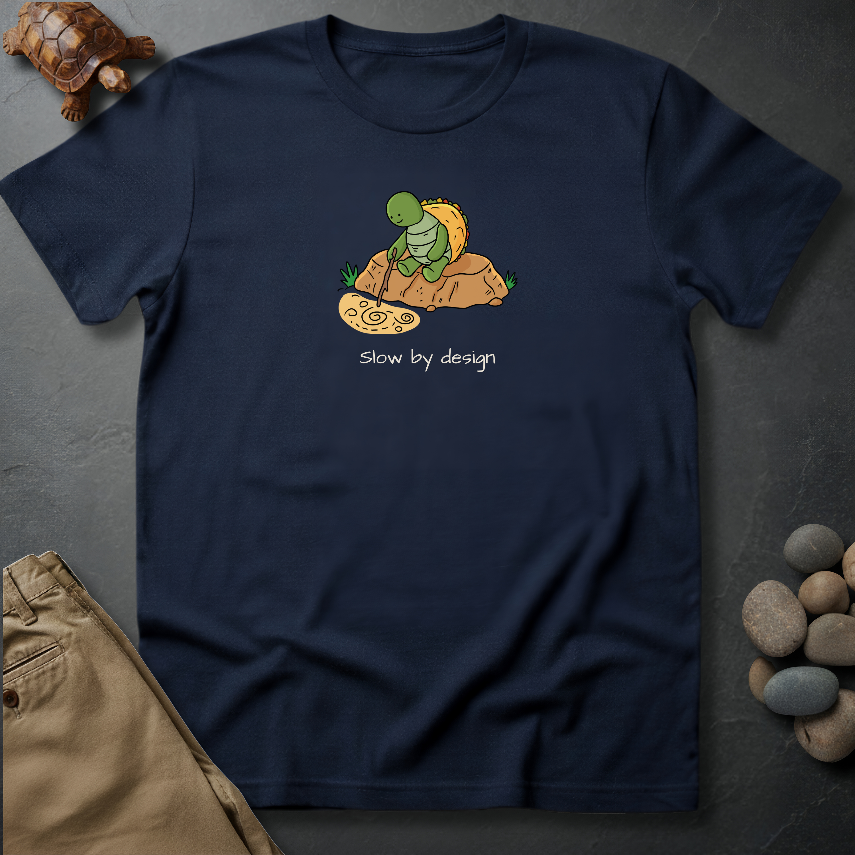 Printify T-Shirt Navy / S Slow by design