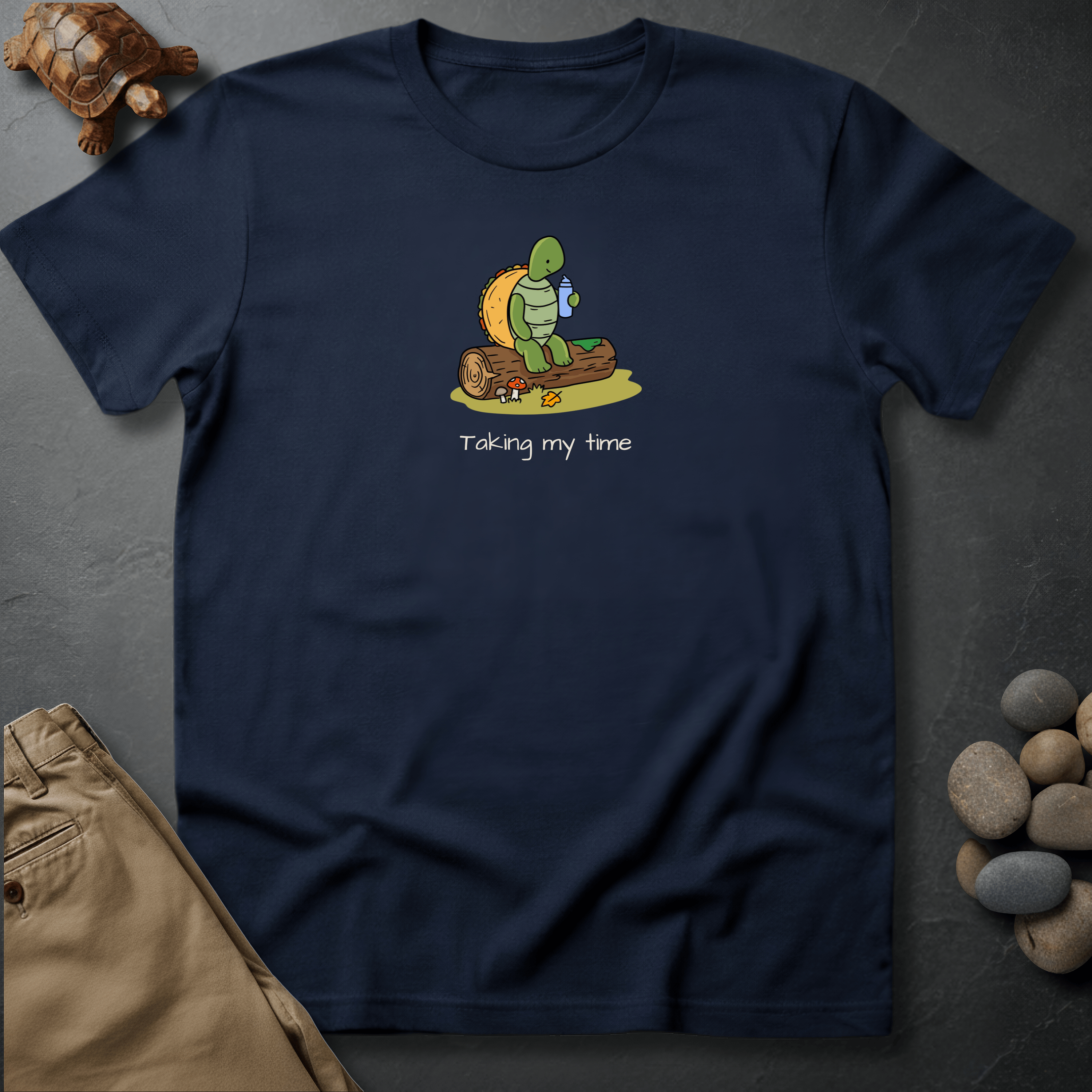 Printify T-Shirt Navy / S Taking my time