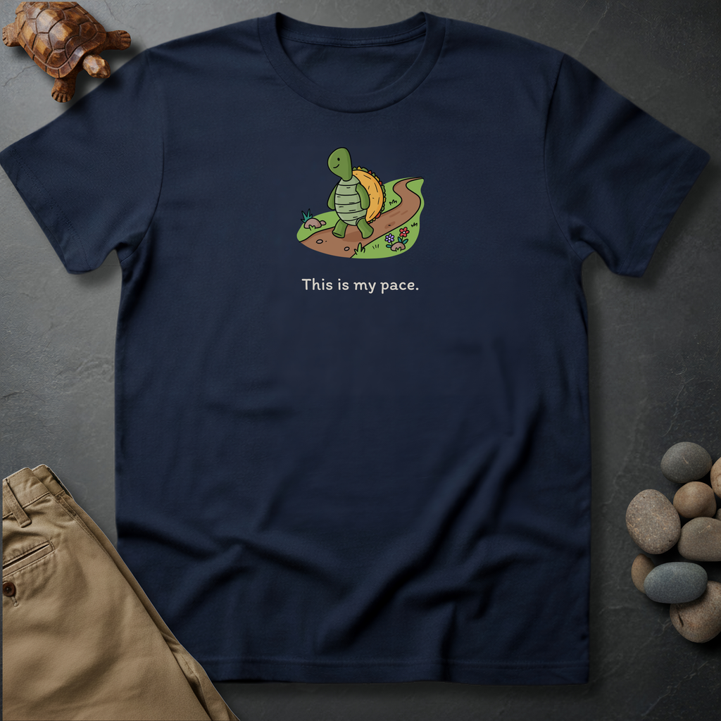Printify T-Shirt Navy / S This is my pace.