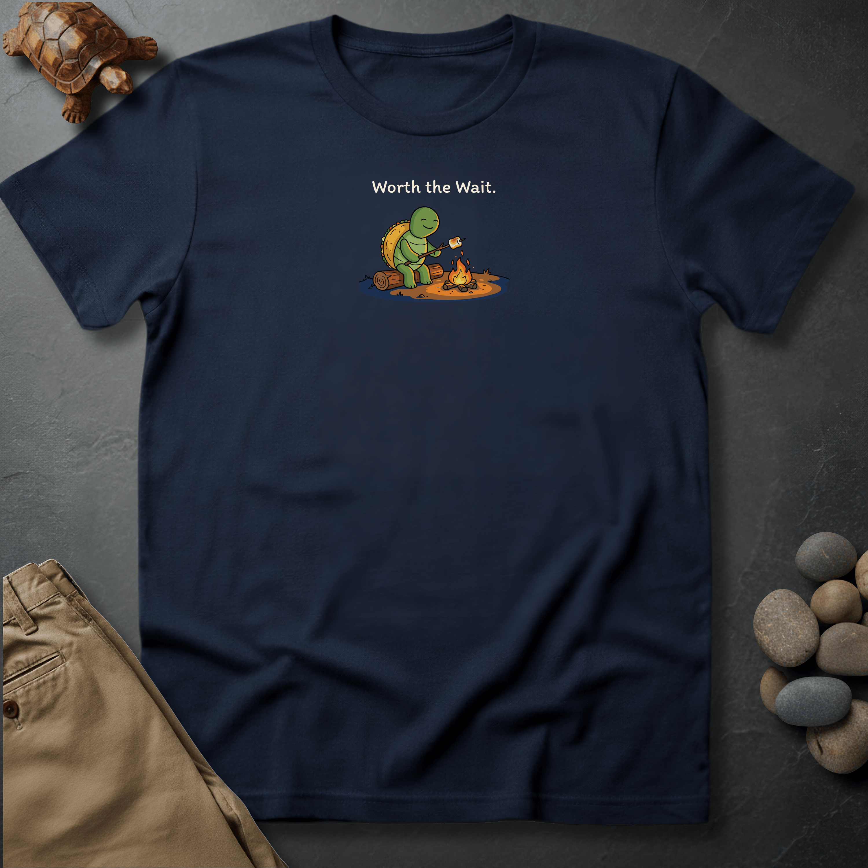 Printify T-Shirt Navy / S Worth the Wait